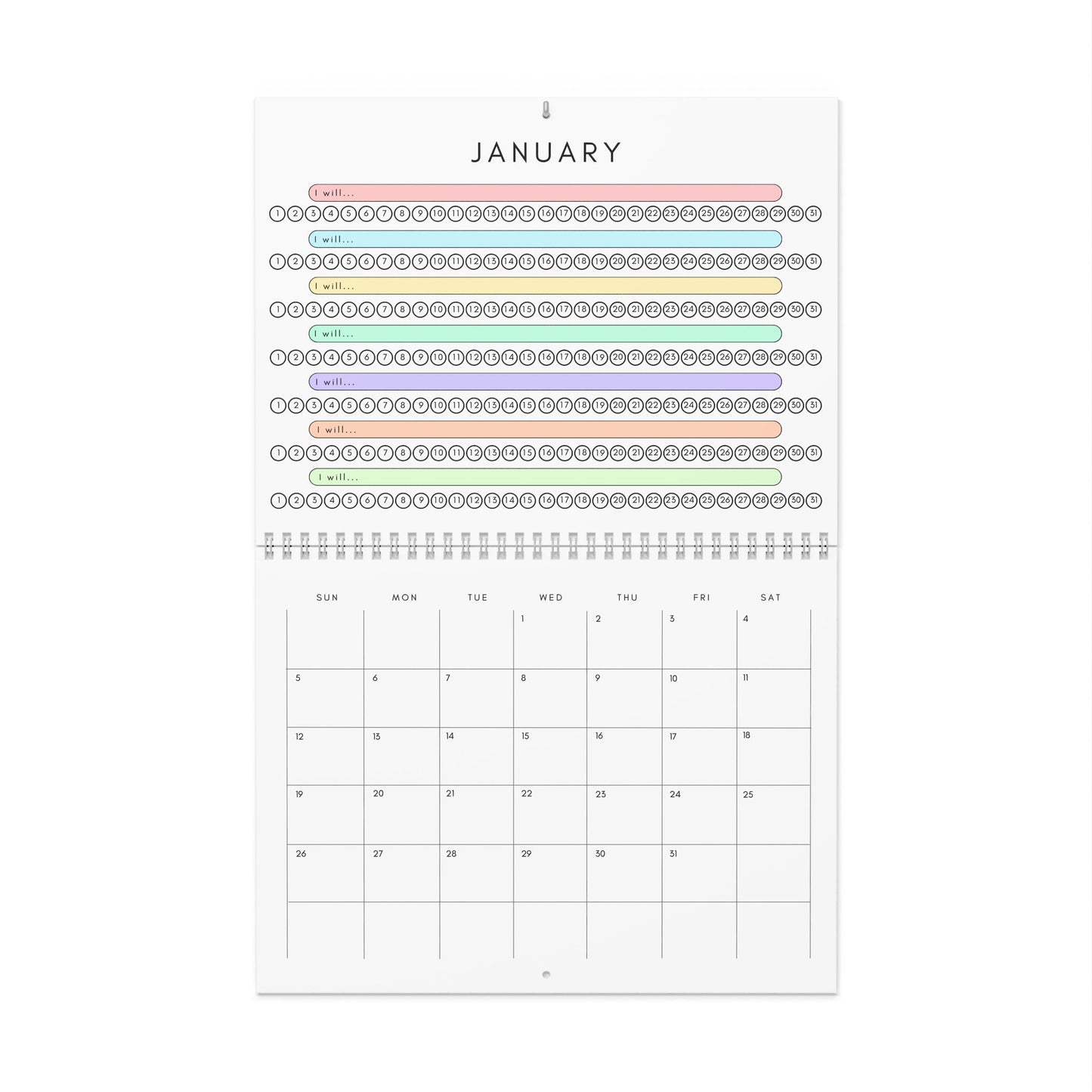 2025 Habit Trckkr Calendar (White)