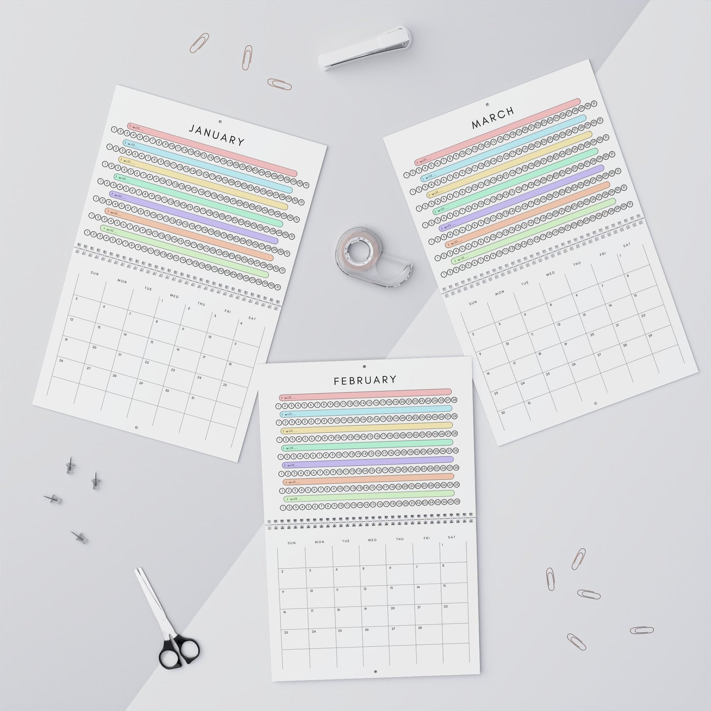 2025 Habit Trckkr Calendar (Red)