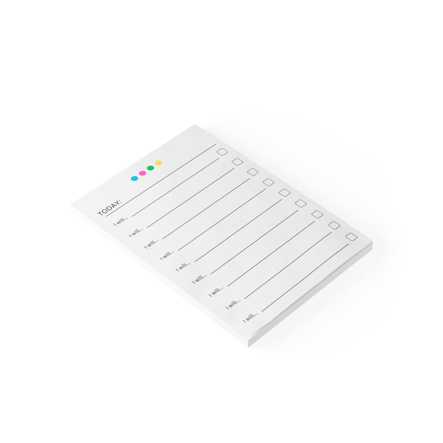 “I will” Daily To Do List Notepad