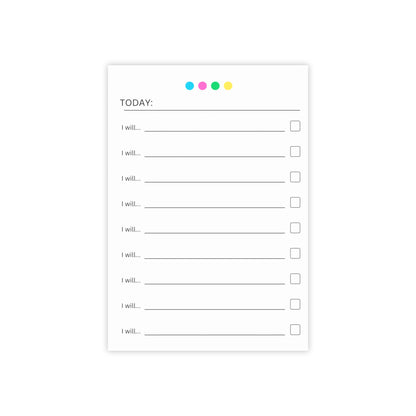 “I will” Daily To Do List Notepad